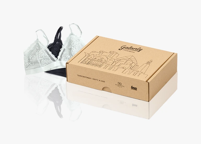 galanty cyckonosz opakowanie z nadrukiem niezapomniany prezent zaskoczenie odbiorcy unikalnym wzorem biustonosz